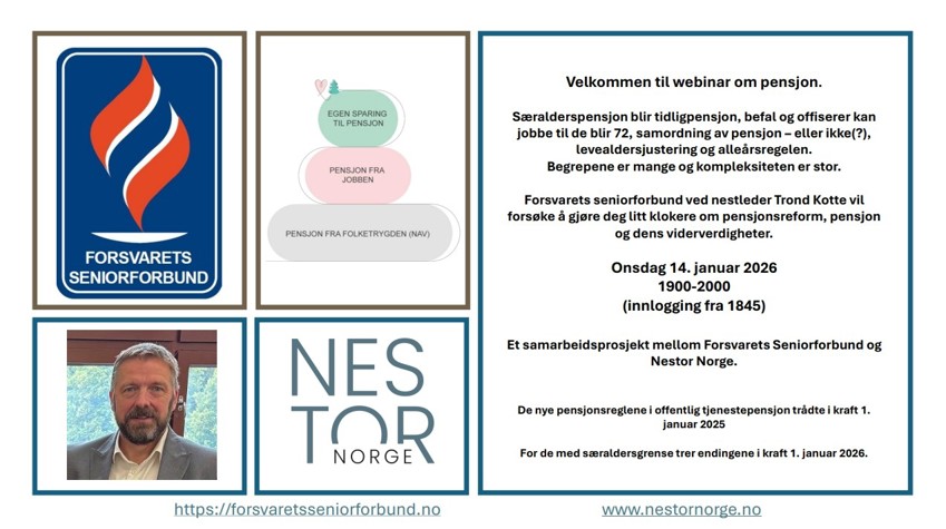 Webinar om pensjon 14. januar 2026